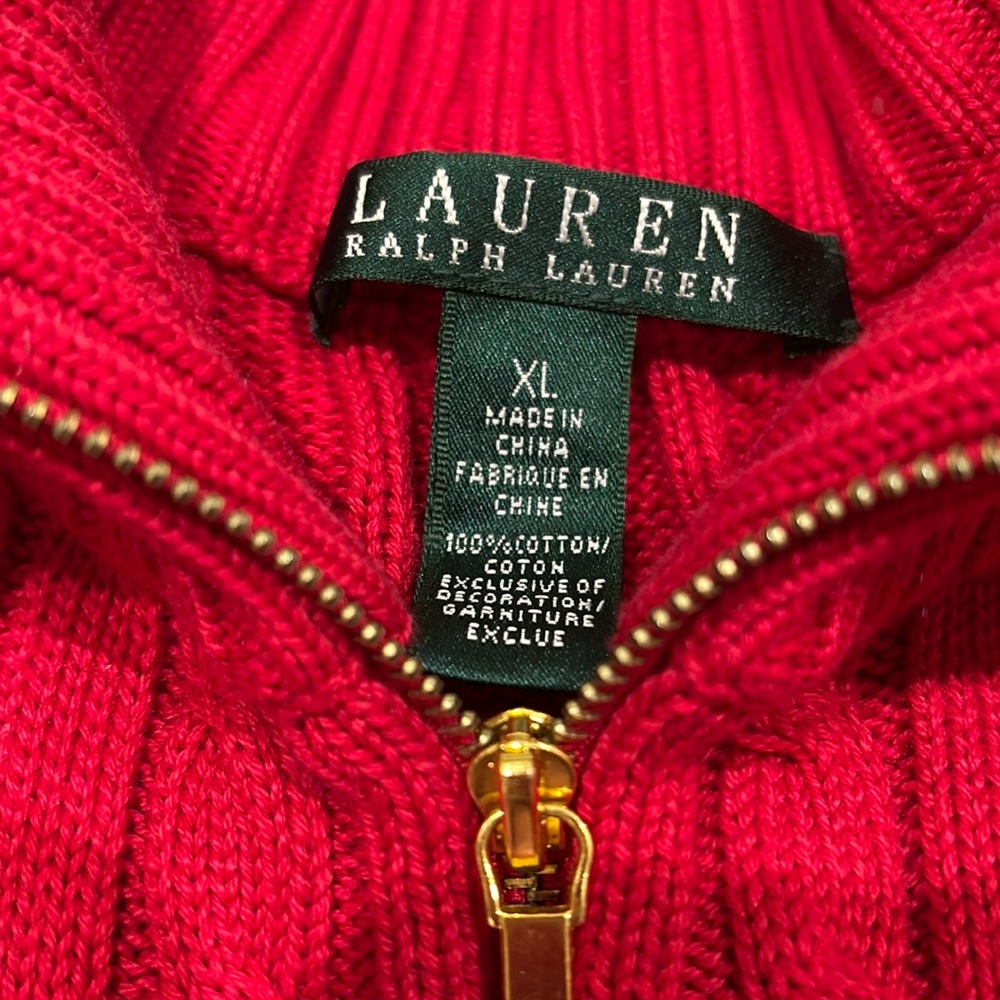 Red Lauren Ralph Lauren Women’s Sweater Size XL - Picture 2 of 5